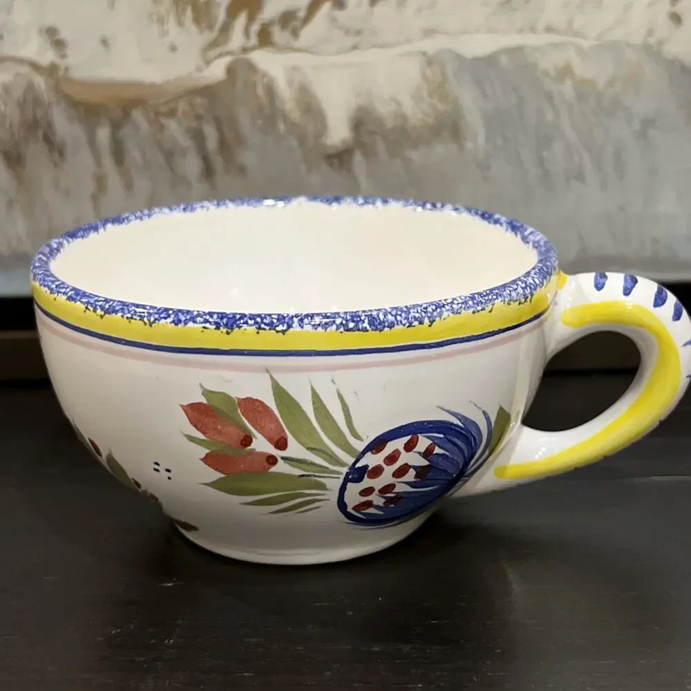 Vintage HENRIOT QUIMPER France French (1) Teacup Faience